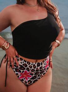 Auralis Plus Size Sleeveless Bikini Top, Fashion Solid Color, Suitable For Summer - Multicolor - View 3