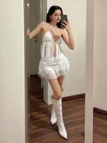 Sweetina 女士两件套日常服装 7 月 4 日女士服装 - 白色 - 查看 3
