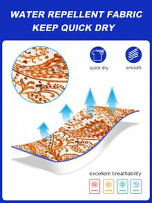 Manfinity KASUA Men's Casual Paisley Print Drawstring Waist Pocket Beach Shorts - Brown - View 3