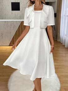 SHEIN Clasi Women Two Pieces Outfits For Daily Wear - White - View 6