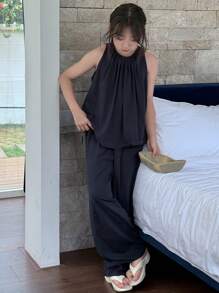 DAZY Tween Girls' Minimalist & Practical Loungewear - Navy Blue - View 6