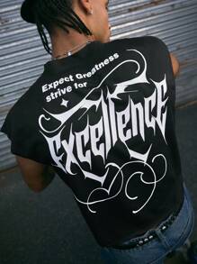 AXEPEAK Loose Fit Streetwear Gothic Graphic Print Round Neck Tank Top For Men - Black - View 1