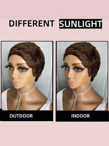 4inch 4# Pixie Cut Wig Human Hair Wigs With Bangs Non Lace Front Wigs For Women For Halloween Costumes - S4 - View 9