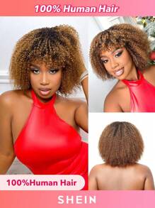 1b30捲曲假髮,機制假髮,250密度remy短捲人髮假髮 - S1/30 - 查看 6