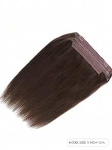 16inch Invisible Wire Fish Line 4 Clips In Hairpiece Human Hair Extensions Straight For Women 100g Clip Ins Hair Extensions - S2 - View 2