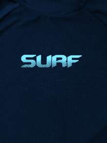 Manfinity Swimmode Men's Letter Print Raglan Sleeve Long Sleeve Surf T-Shirt - Multicolor - View 4