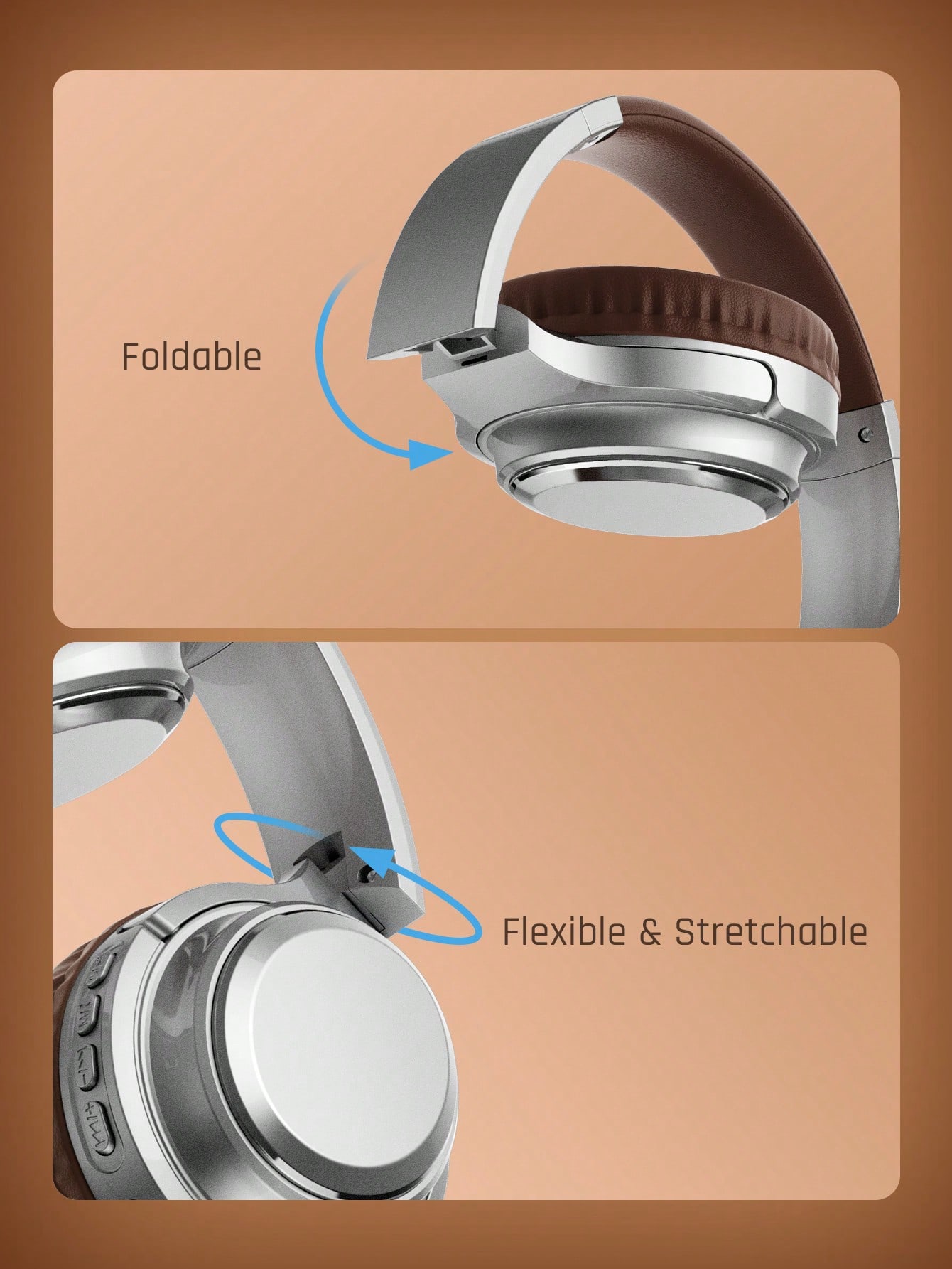 Teckwe سماعات رأس محمولة على الأذن، مناسبة للاستخد...