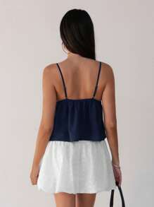 Roylia Women's Solid Color Casual Versatile Front Tie Camisole