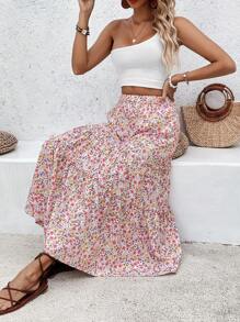 SHEIN PETITE Jupe fleurie pour femme, pour l'été