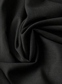 Linhara Shorts casuales de mujer de talla grande color caqui con cintura elástica y cordón, cierre con cremallera delantera, de moda para primavera y verano - Negro - Ver 3