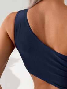 Swim Chiccia Women's Elegant Sexy Hollow Drawstring Side One-Piece Swimsuit, One-Piece Bathing Suit Suitable For Summer Holiday