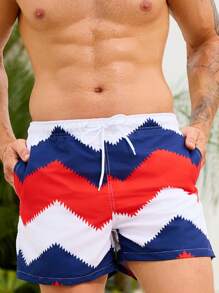 Surfspeed Two-Tone Pocket Drawstring Waist Beach Shorts, Suitable For Summer - Multicolor - View 6