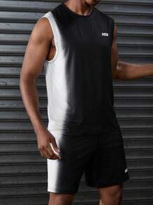 Manfinity Sport Corelite Men's Letter Print Crew Neck Vest And Shorts Sports Outfit Workout Clothes Running Sets Gym Set Workout Set Compression Shirt Men - Multicolor - View 6