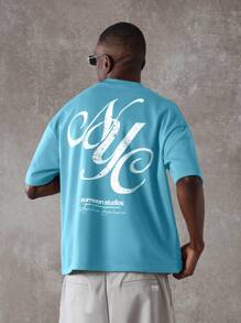 SUMWON Camiseta de manga corta oversize Sumwon Studios, camiseta deportiva casual de verano con estampado de logo de ropa urbana