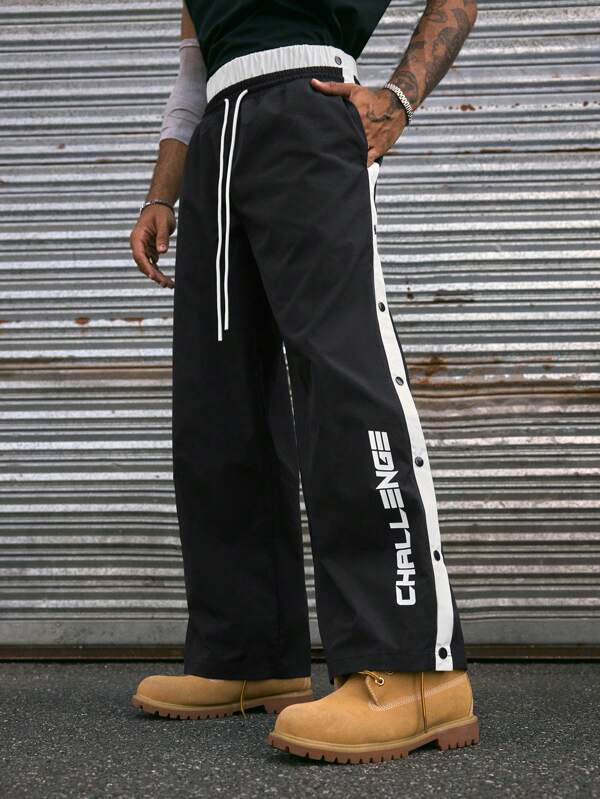 AXEPEAK Multi-Size Fashionable Street Style Wide Leg Pants For Men