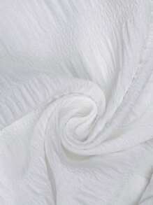 EMERY ROSE Women's Solid Color Pleated Criss-Cross Wrap Summer Casual Skirt - White - View 8