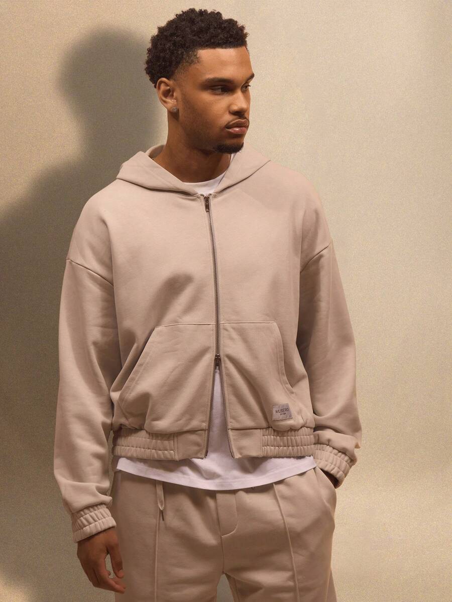 Musero Premium Zip Through Branded Hoodie Only Spring Summer Vacation Easter - Apricot - View 1