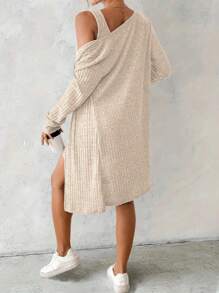 Calvaya 女士蓝色性感两件套连衣裙，秋冬