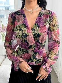 Modelyn Đầm Maxi Thường Ngày In Hoa Thanh Lịch Ôm Sát Cho Nữ - màu đen - Xem 3