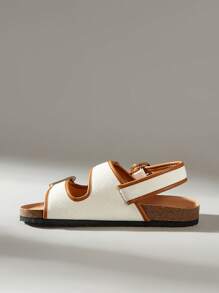 Solecia Sandalias planas casuales de mujer en beige