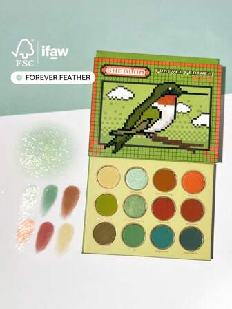 Forever Feather Palette 12 Couleurs De Fards à PaupièRes Mats Et Scintillants Couleurs Vives Rouge Vert Bleu Longue Tenue Sans Bavures Fard à PaupièRes Doux Et TrèS Pigmenté Maquillage Des Yeux CosméTiques NoëL Cadeaux D'Hiver Fard à PaupièRes Paillettes Marque Beauté Visage Maquillage CosméTique Pour Femmes Filles Parfait Pour Hiver IdéAl Pour Y2K ÉLéGant Mode Adapté Pour Anniversaire Xmas Cadeau FêTe PrêT Meilleure Couleur