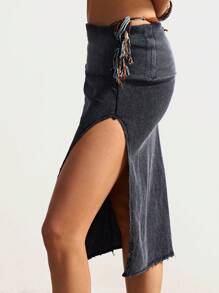 Bohemela Gonna casual a vita bassa con spacco laterale per vacanze da donna