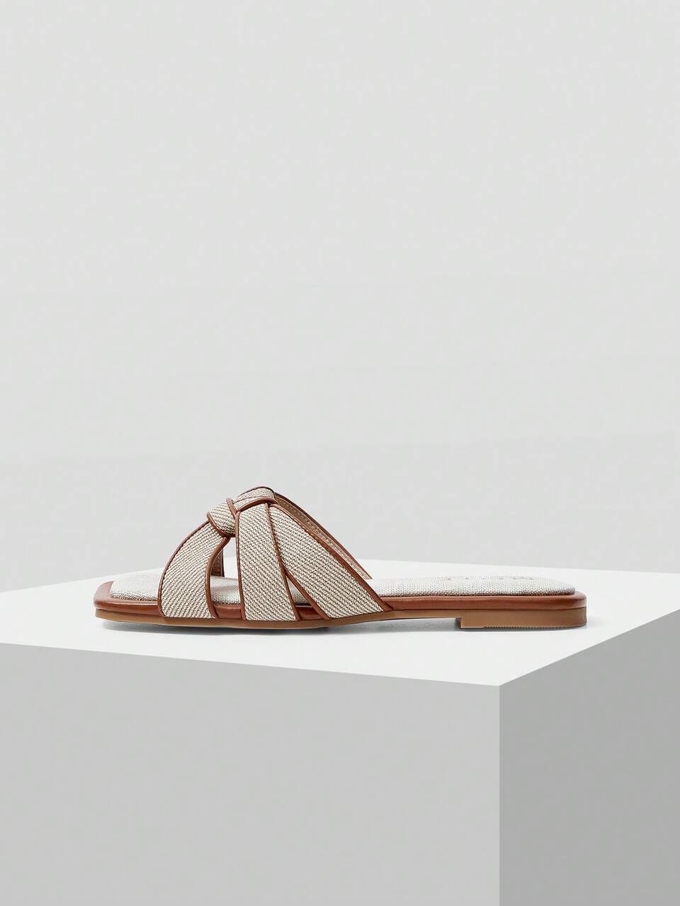 SQUARE-TOE SIMPLE AND COMFORTABLE WOMEN FLAT SANDALS FOR SUMMER VACATION, SPRING/SUMMER SHOES