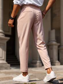 Manfinity Bizformal Pantalones de traje de unicolor para hombre, de moda para el verano - Rosa - Ver 2
