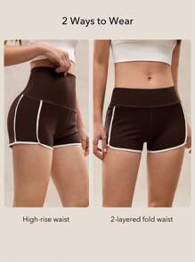 OutZeal Pantaloncini da ciclista morbidi e traspiranti in nylon, vita alta con tasche, adatti per l'uso quotidiano