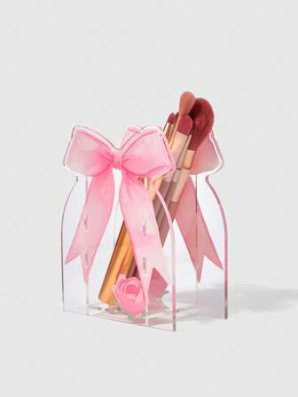 Kawaii Bow Decor Large Capacity Cute Makeup Brush Holder