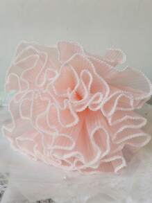SHEIN 1 件皱纹欧根纱丝带，用于礼品包装和插花，珍珠纱，适合生日、派对、婚礼、家居装饰、圣诞节 - 粉色 - 查看 6