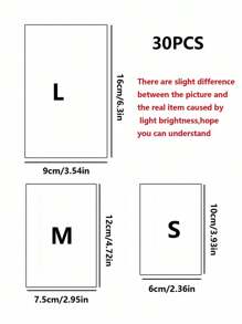 30 件 PVC 珠宝收纳袋，激光透明银色包装袋，可密封包装袋，简约纯色手链珠宝袋，情人节家居礼物 - 白色 - 查看 4