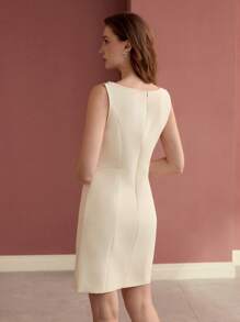MOTF Classy RHINESTONE BEADED SLEEVELESS DRESS - Apricot - View 3