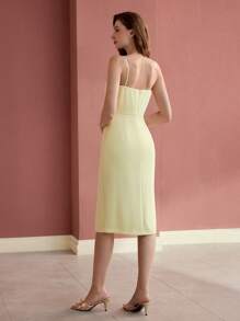 MOTF PREMIUM FLORAL PATCHED SPLIT TUBE DRESS