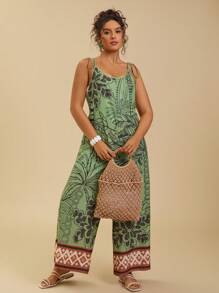 Travachic 大码女式棕榈树印花宽松连体裤橄榄绿7月4日服装海岛度假服装蜜月服装女士度假服装女士海滩西部波西米亚女装锐舞服装音乐节服装夏季毕业服装海滩度假服装乡村欧洲夏季西部服装女装大码女装女装夏季服装连衣裙女装夏季套装女装工作夏季连衣裙 - 彩色 - 查看 5