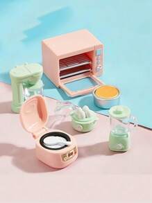 Juego de Mini Cocina Creativa - Mini Electrodomésticos de Cocina para Juego Imaginativo, Mini Horno, Mini Arrocera, Mini Exprimidor, Mini Cafetera, Mini Vaporera de Huevos, Cesta de Pan - Multicolor - Ver 1