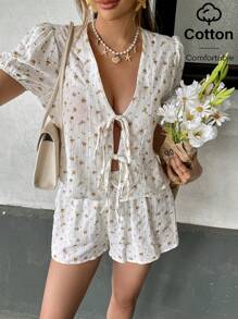 SHEIN Essnce Women Two Pieces Outfits For Daily Wear - Multicolor - View 3