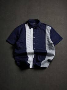 Manfinity CasualCool Áo sơ mi nam tay ngắn cài nút họa tiết khối màu giản dị mùa hè Áo sơ mi nam cài nút Áo sơ mi nam cài nút đẹp cho nam Áo sơ mi nam cài nút Áo sơ mi nam cài nút cổ điển - Nhiều màu - Xem 4
