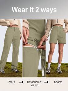 In My Nature Pantalones de senderismo para mujer, resistentes al agua y sin flúor, desmontables, aptos para acampada, trekking y transporte urbano