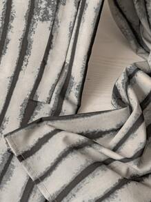 SHEIN LUNE Women's Casual Daily Striped Loose Straight Leg Pants - Black and White - View 5