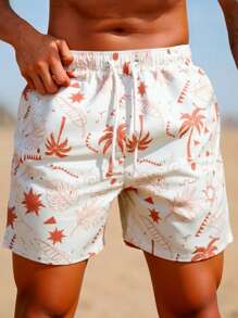 Manfinity KASUA Men's Fashion Beach Shorts, Suitable For Summer Men Swim Trunks, Hawaiian - Multicolor - View 3