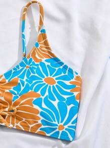 Tween Girl Retro Daisy Print Bikini Set, Family Matching Outfits Mommy And Me (4 Sets Sold Separately) - Multicolor - View 6