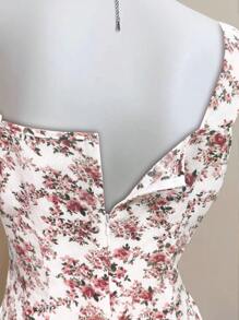 SHEIN Clasi Women's Ditsy Floral Slim Fit Casual Sweet And Chic Blouse - Multicolor - View 6