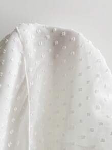 Soleia Women's Cottage Core White Polka Dot Tea Party Summer Mini Dress,Vacation Rural Floral Mesh Ruffle Spaghetti Strap Ruffled Hem,Wedding - White - View 9