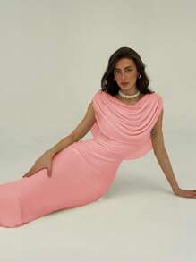 Aloruh Vestido largo de unicolor para mujer, de moda para el verano