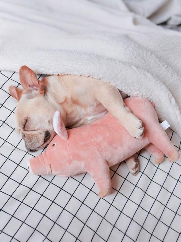 1pc Pink Cute Lifelike Simulation Pig/Cat/Dog Toy For Stress Relief