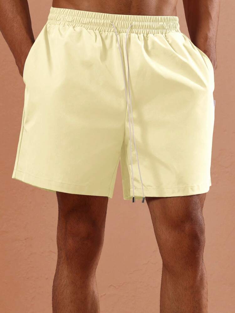 Regular Fit Pull On Bermuda Swimshort With Drawstring