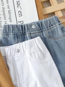 Conjunto de 3 pantalones vaqueros de niño de uso diario informales con cintura elástica