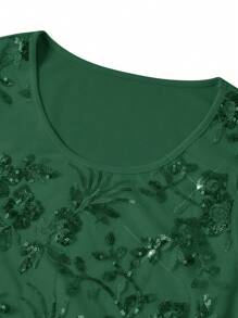 Ellevyn 2 Stücke/Set Damen Glitzer Party Kleid mit anliegender Kurzjacke