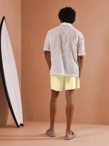 SUMWON 海滩度假泳裤夏季泳池度假服运动水上运动常规版型拉绳百慕大泳裤休闲装 - 黃色 - 查看 5